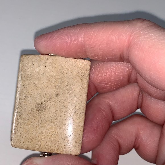 Fossilized Coral Rectangular Pendant - Picture 2 of 10